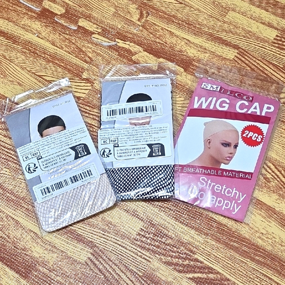Wig Cap Set - Black and Cream